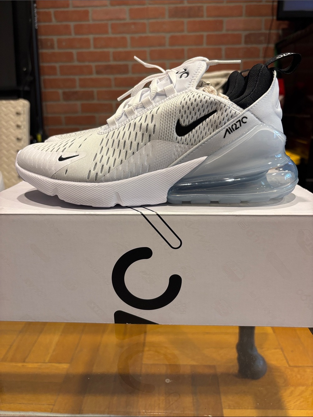 Nike White/Black Air Max 270 Lightweight Running Shoe - Men’s 7